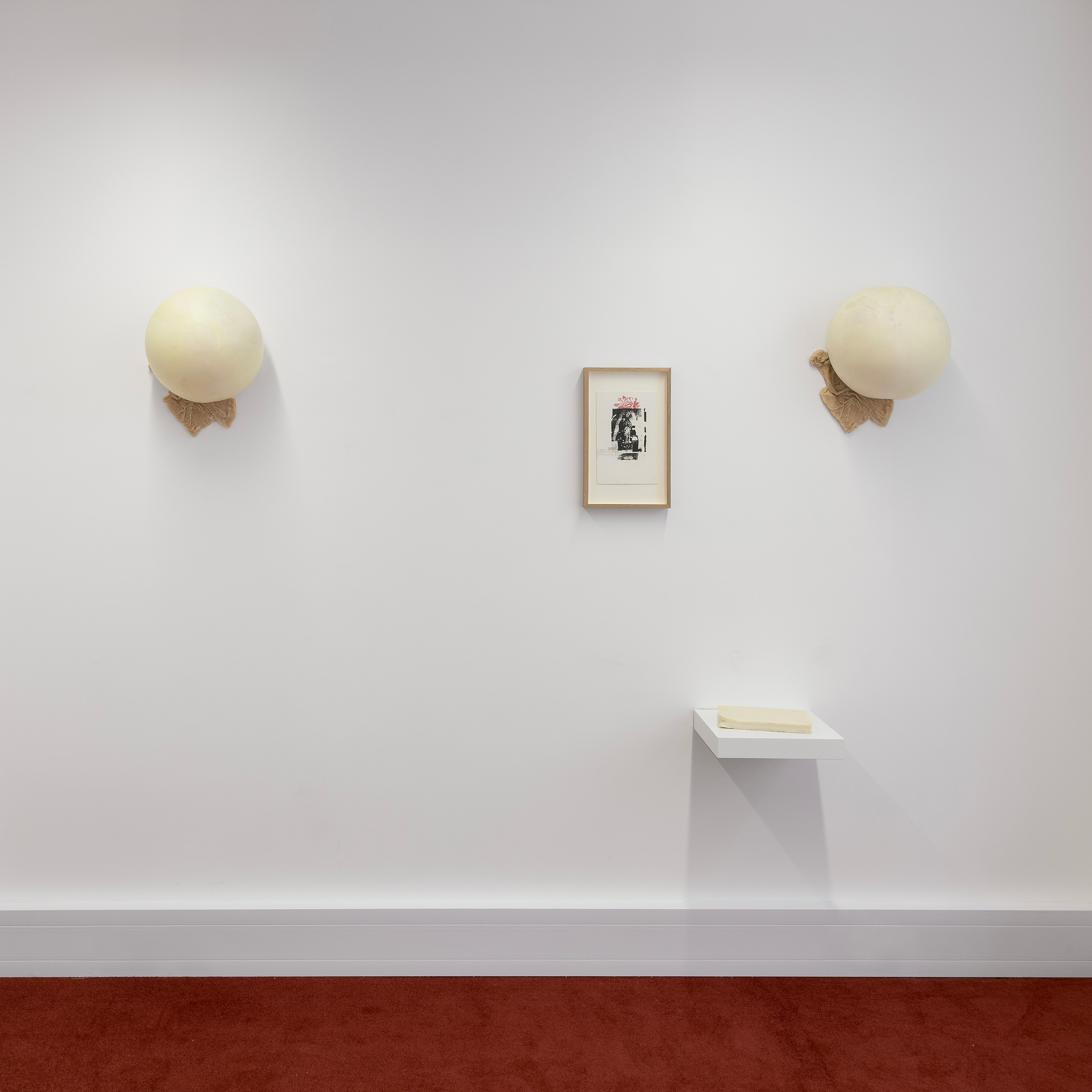 Installation view of Eat the Roses, Darya Diamond's exhibition at Piloto Pardo, London.
