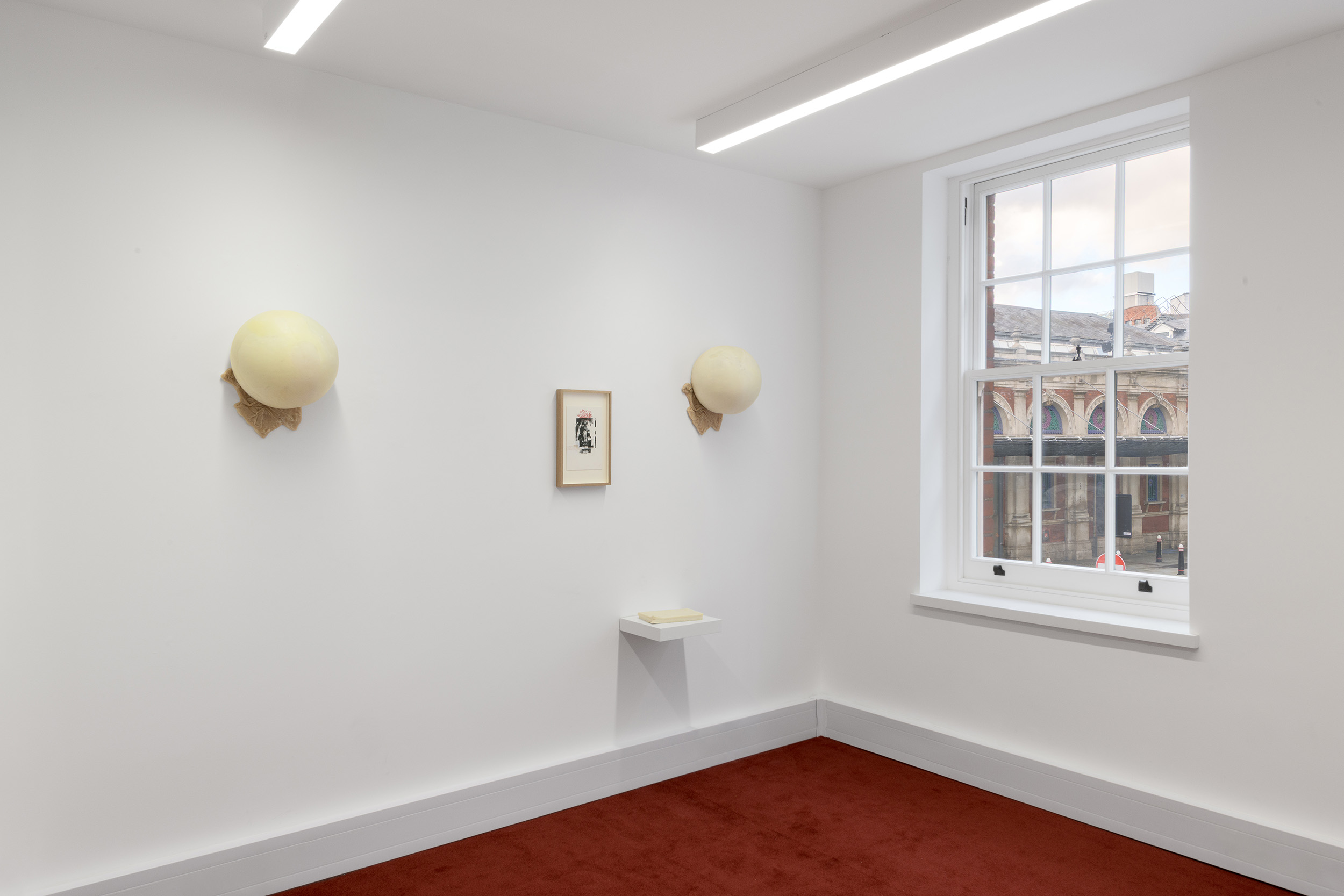 Installation view of Eat the Roses, Darya Diamond's exhibition at Piloto Pardo, London.