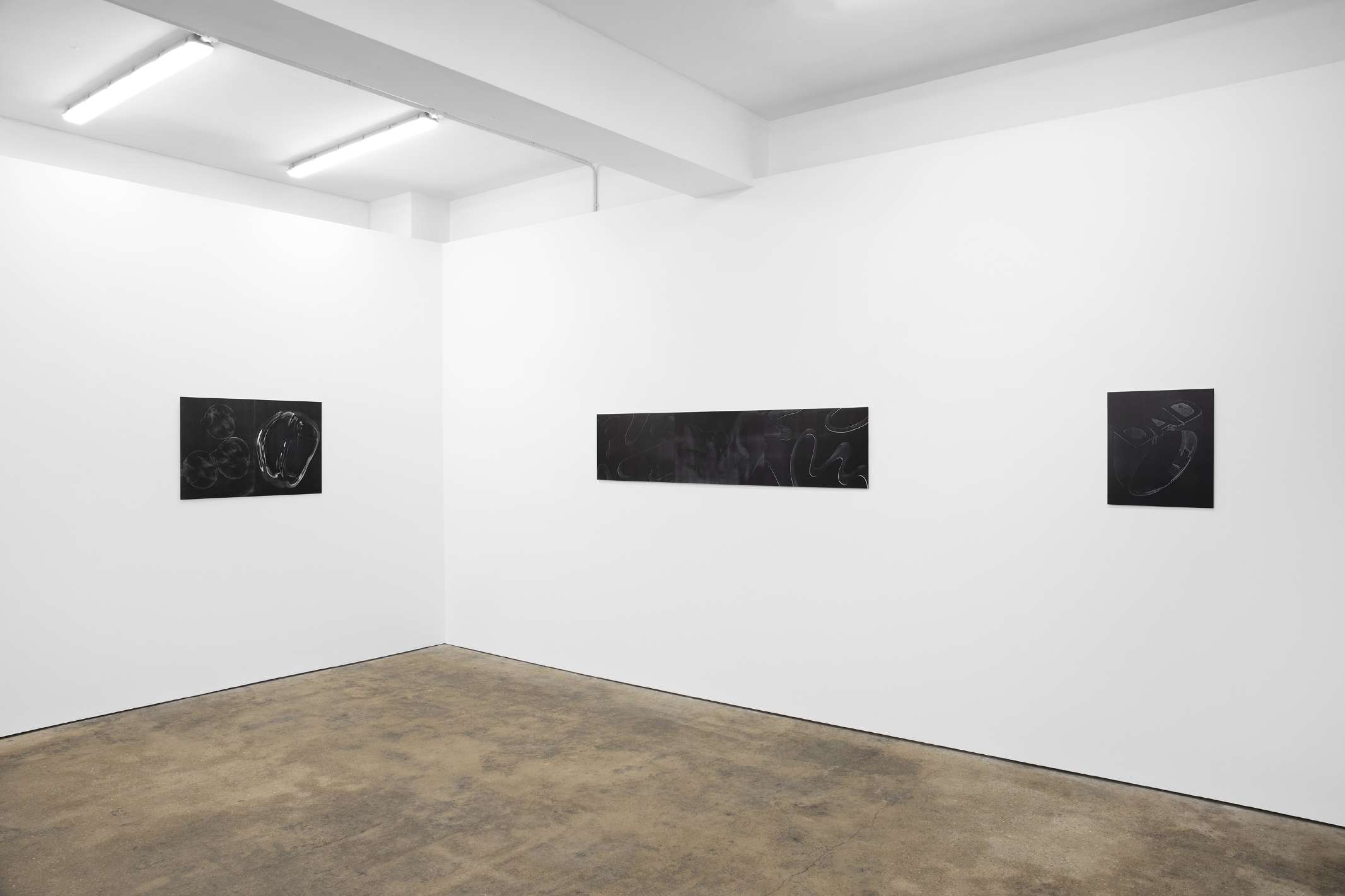Installation view of Hungry Heart, Darya Diamond's exhibition with Hanna Stiegler at Piloto Pardo, London, 2022.