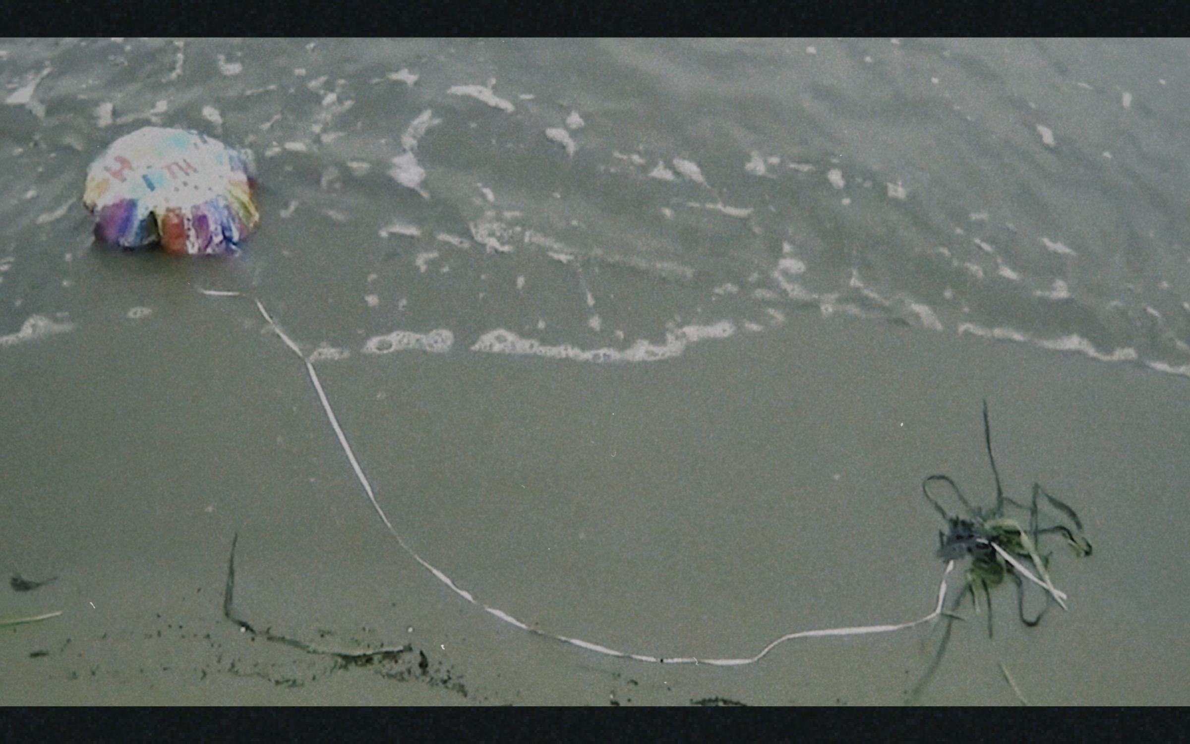 Judgement Proof, Darya Diamond, 2020. SD video on CRTV, cast latex wash bucket.