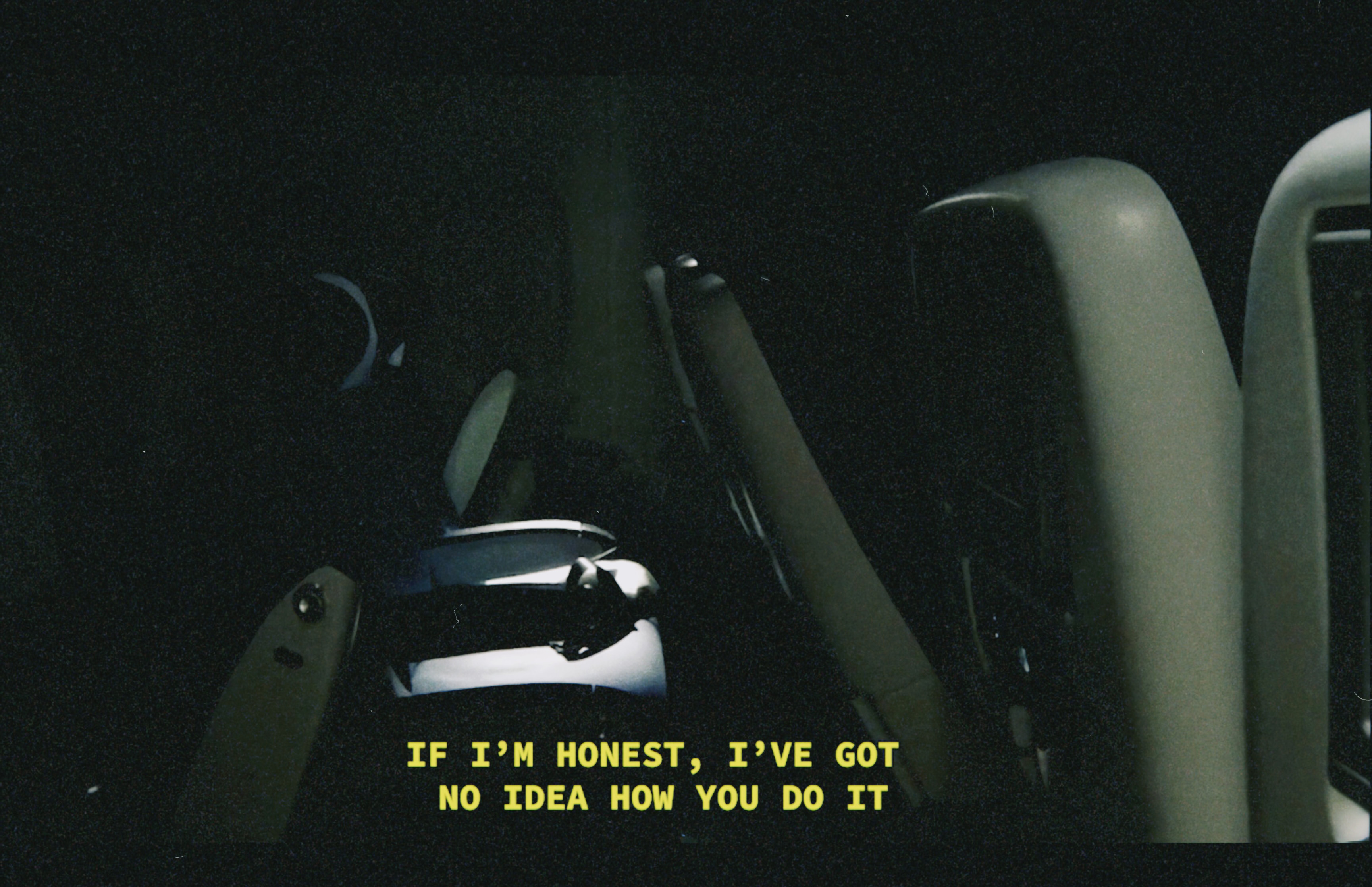 Still from Judgement Proof, Darya Diamond, 2020. SD video on CRTV, cast latex wash bucket.