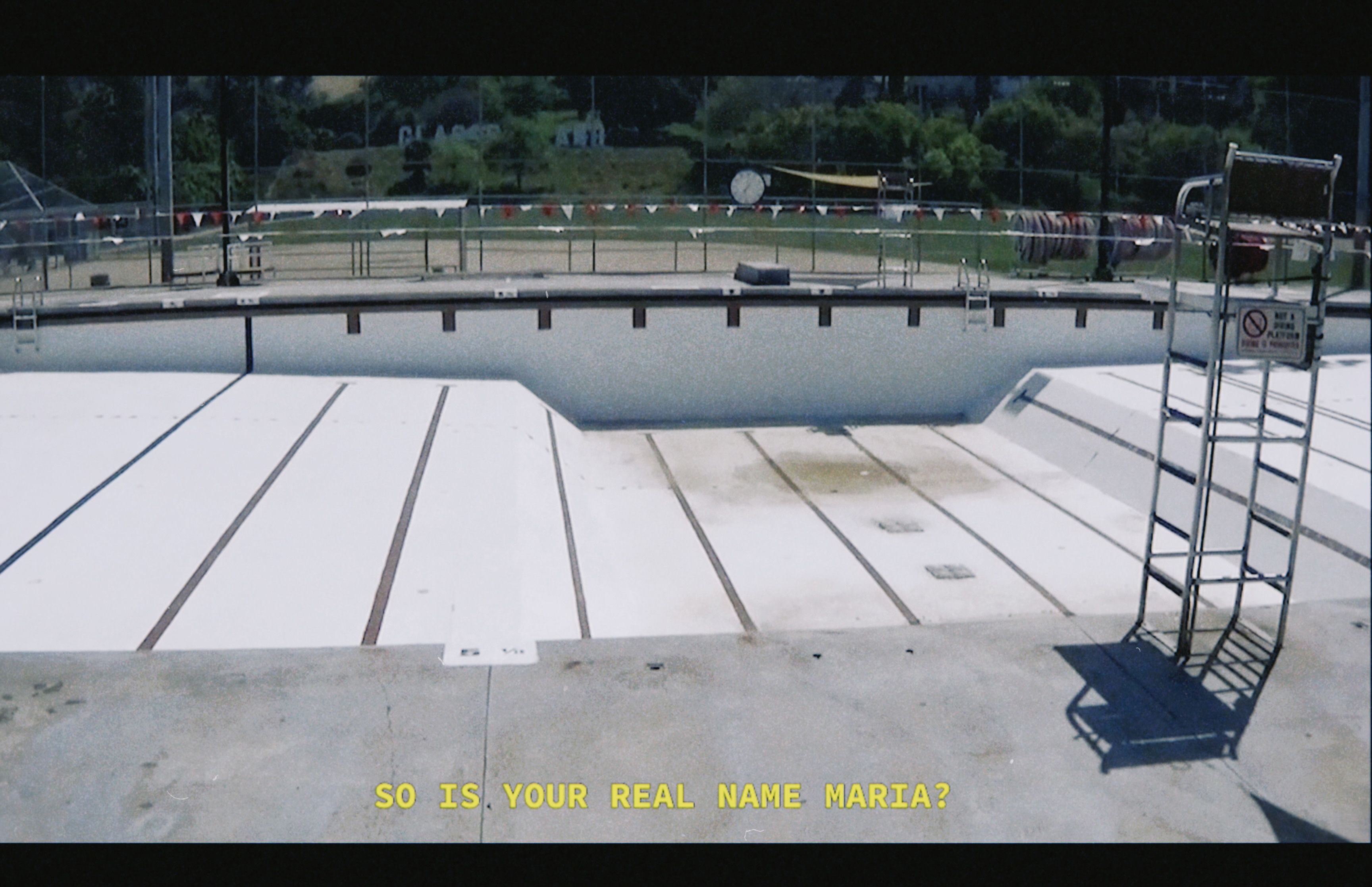 Still from Judgement Proof, Darya Diamond, 2020. SD video on CRTV, cast latex wash bucket.
