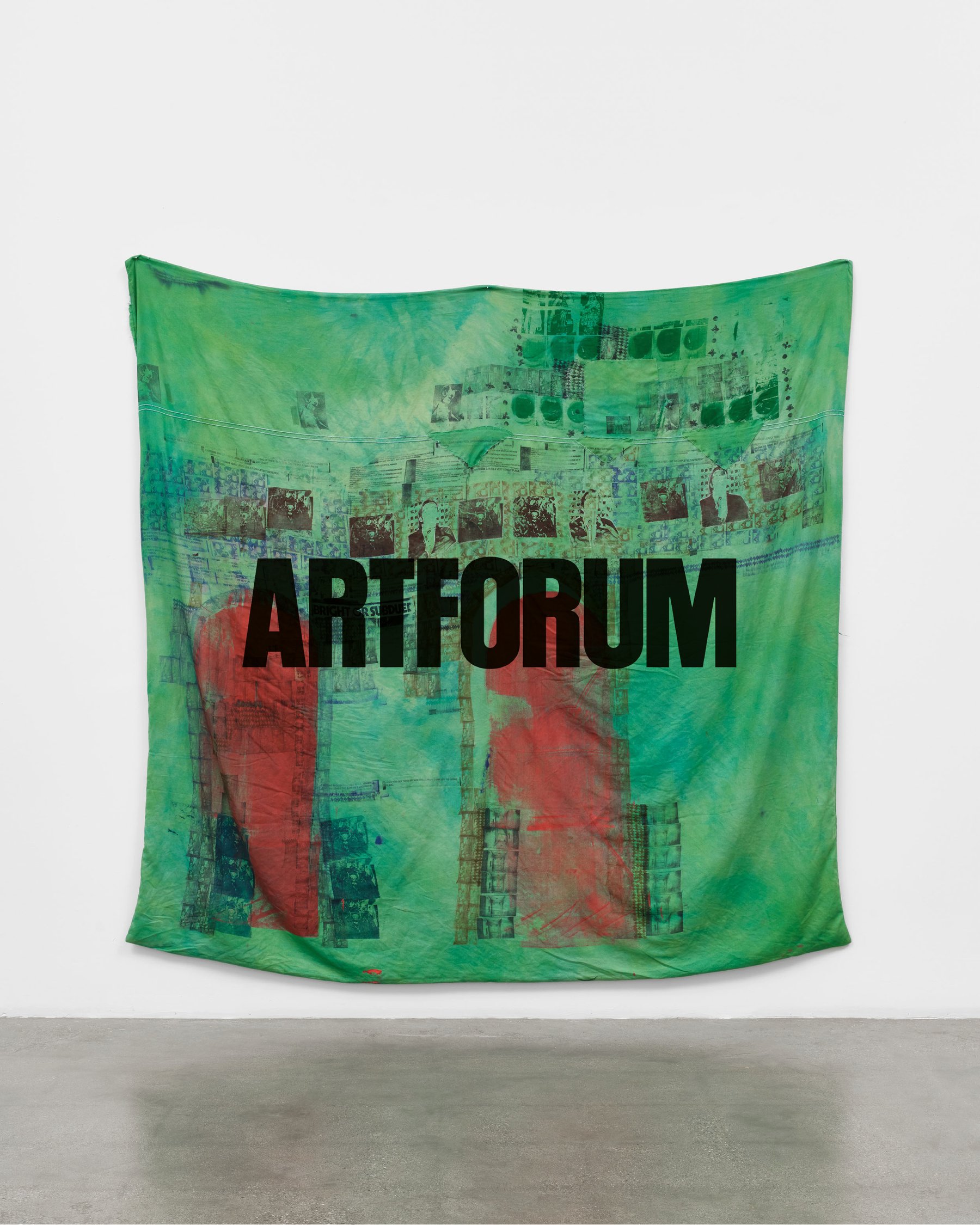 14 Parkfield Road, 2024, Darya Diamond. Block print and silk screen on bedsheets (Artforum review).