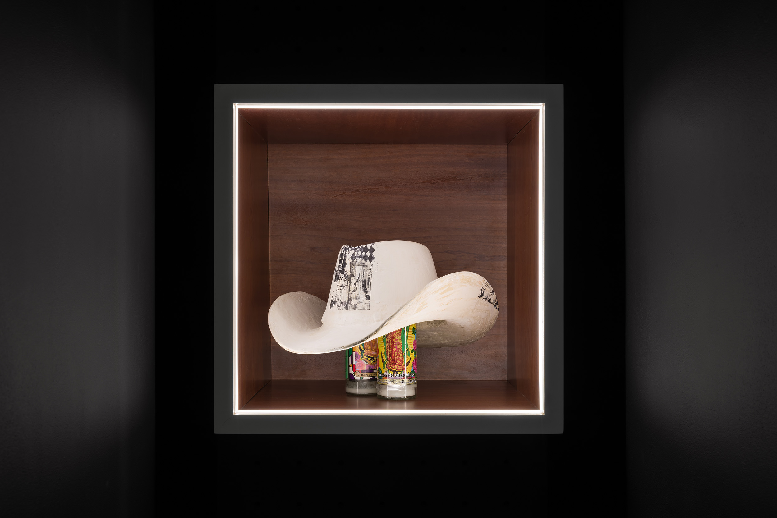 Installation view of Pretend You Are an American Cowgirl and You Love Me, Darya Diamond's 2024 exhibition at Pippy Houldsworth Gallery, London.