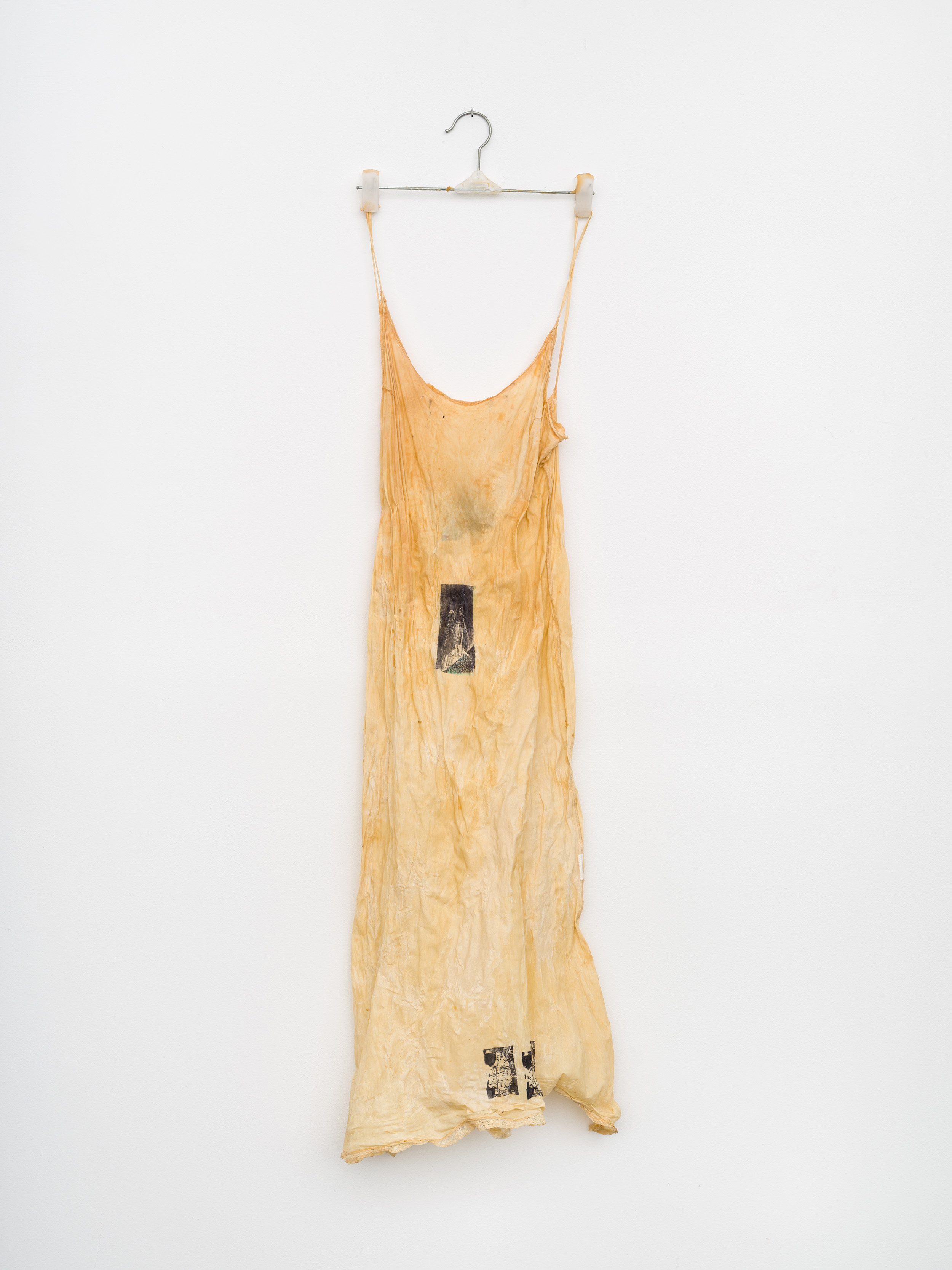 Kingsland Locke Hotel by Darya Diamond, 2022. Silk-screen and dye on bedsheet, 105" × 66".