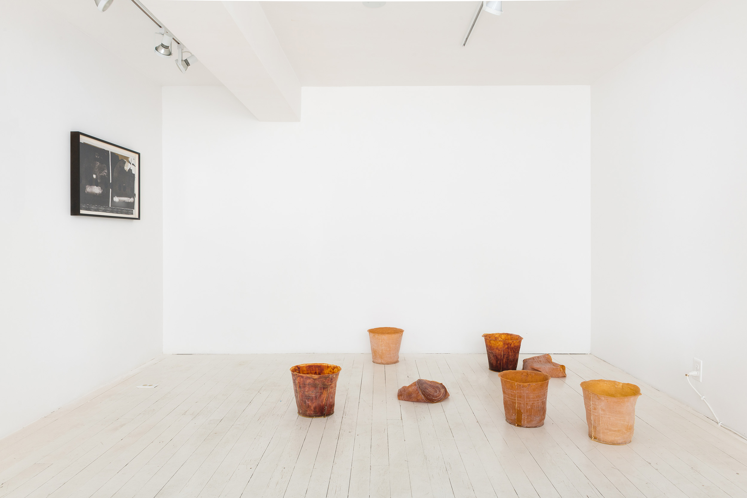 Installation view of Primordial Workplace, Darya Diamond's exhibition at Sebastian Gladstone, Los Angeles.
