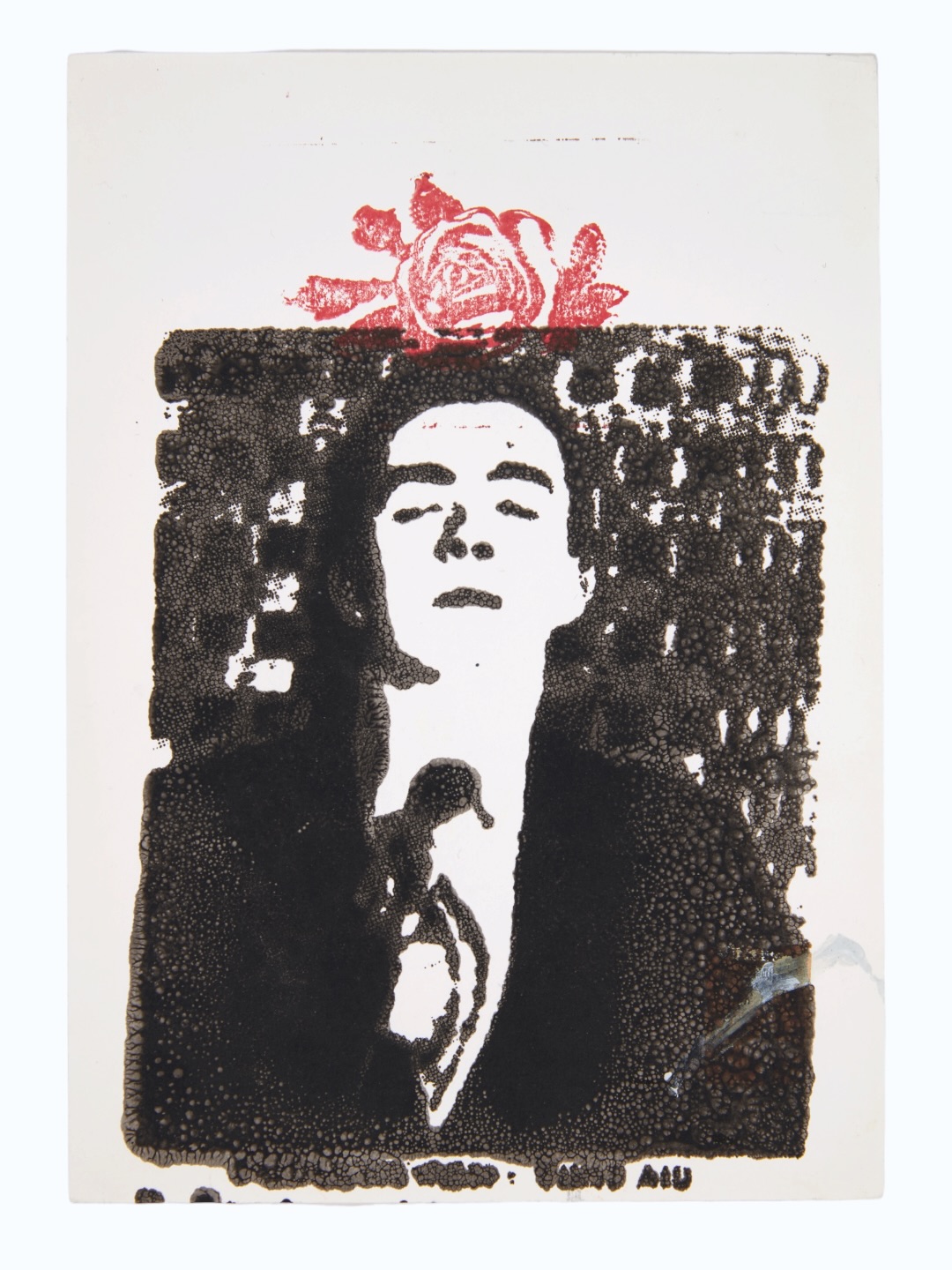 Untitled, 2025, by Darya Diamond. Silk screen and blockprint on paper, 24.3 × 16.9 cm.