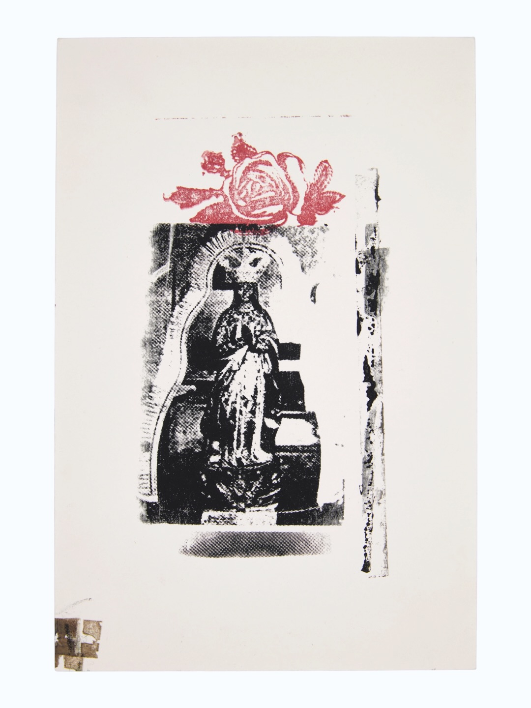 Untitled, 2025, by Darya Diamond. Silk screen and blockprint on paper, 24.3 × 16.9 cm.