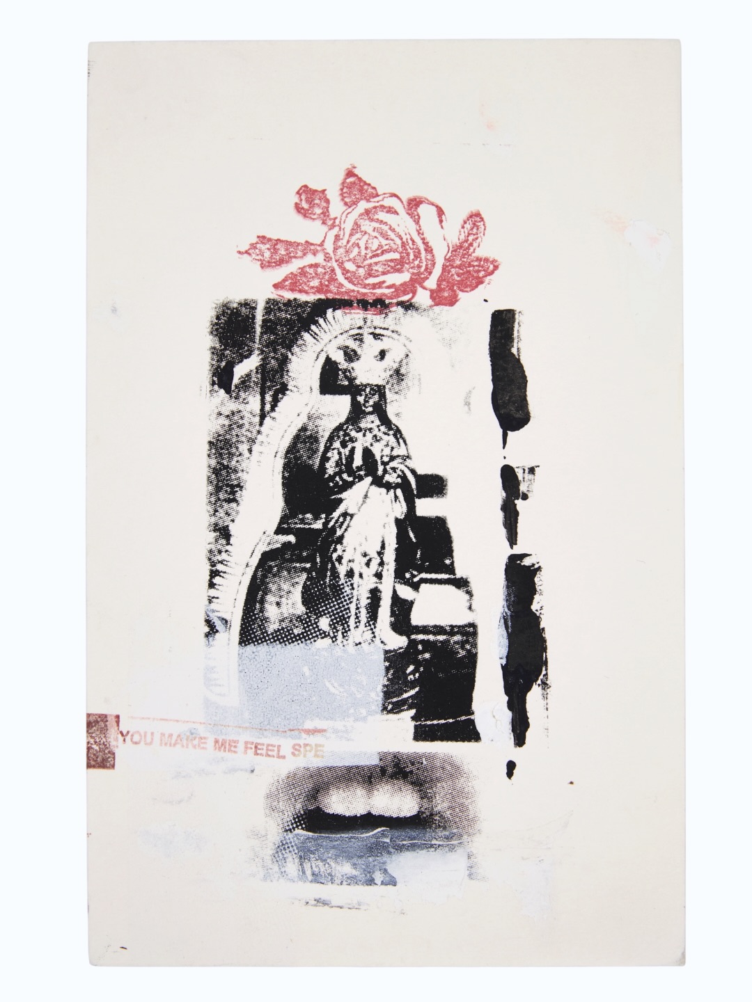 Untitled, 2025, by Darya Diamond. Silk screen and blockprint on paper, 24.3 × 16.9 cm.