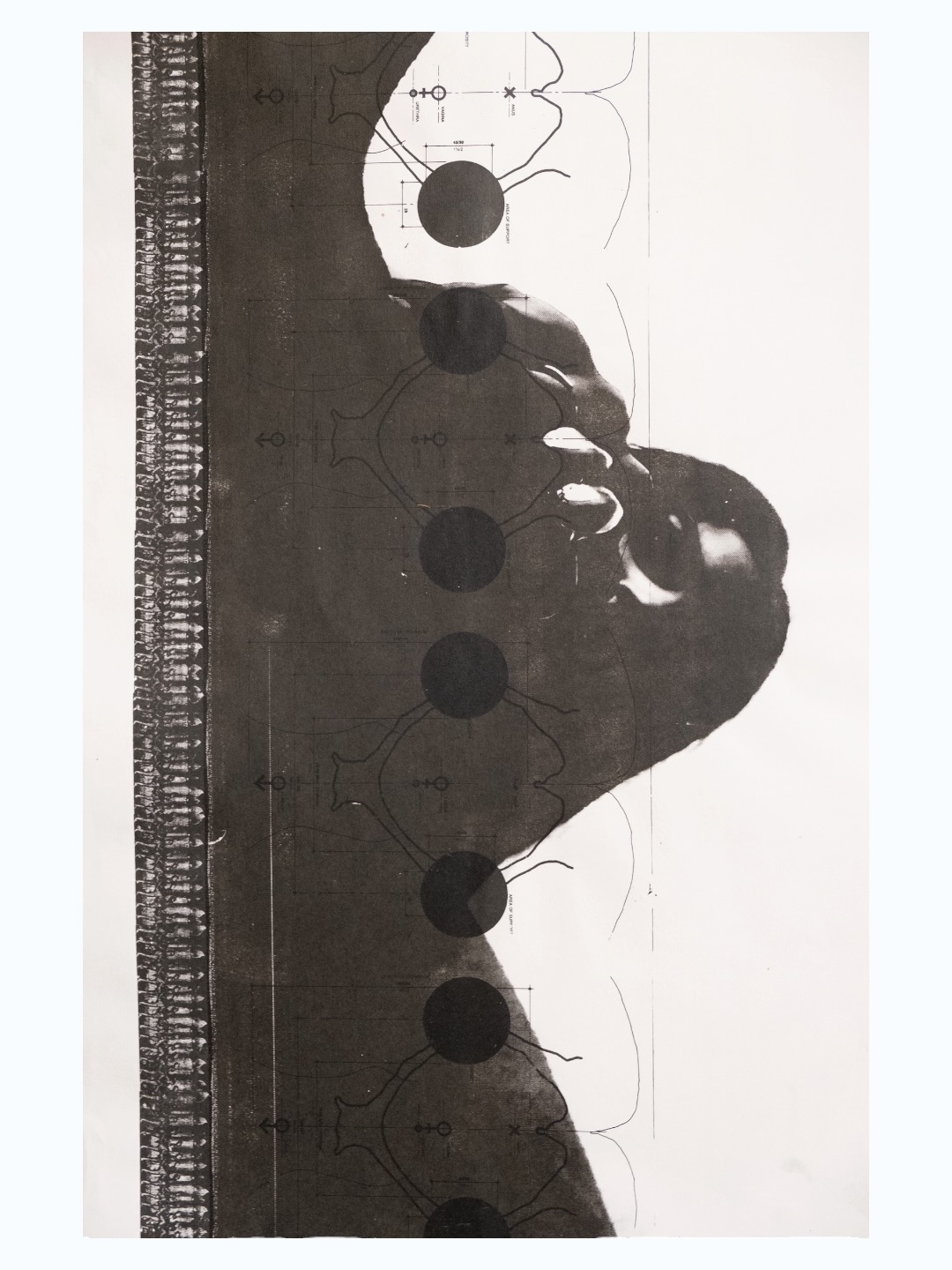 Untitled, 2025, by Darya Diamond. Silk screen and blockprint on paper, 24.3 × 16.9 cm.