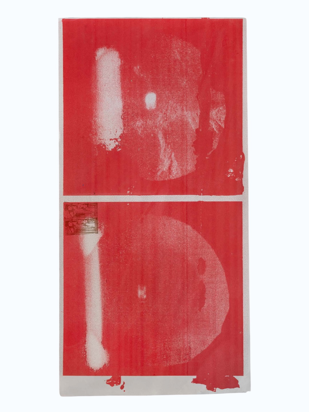 Wanker VI, 2025, by Darya Diamond. Blockprint on lithograph, 43 × 24 cm.