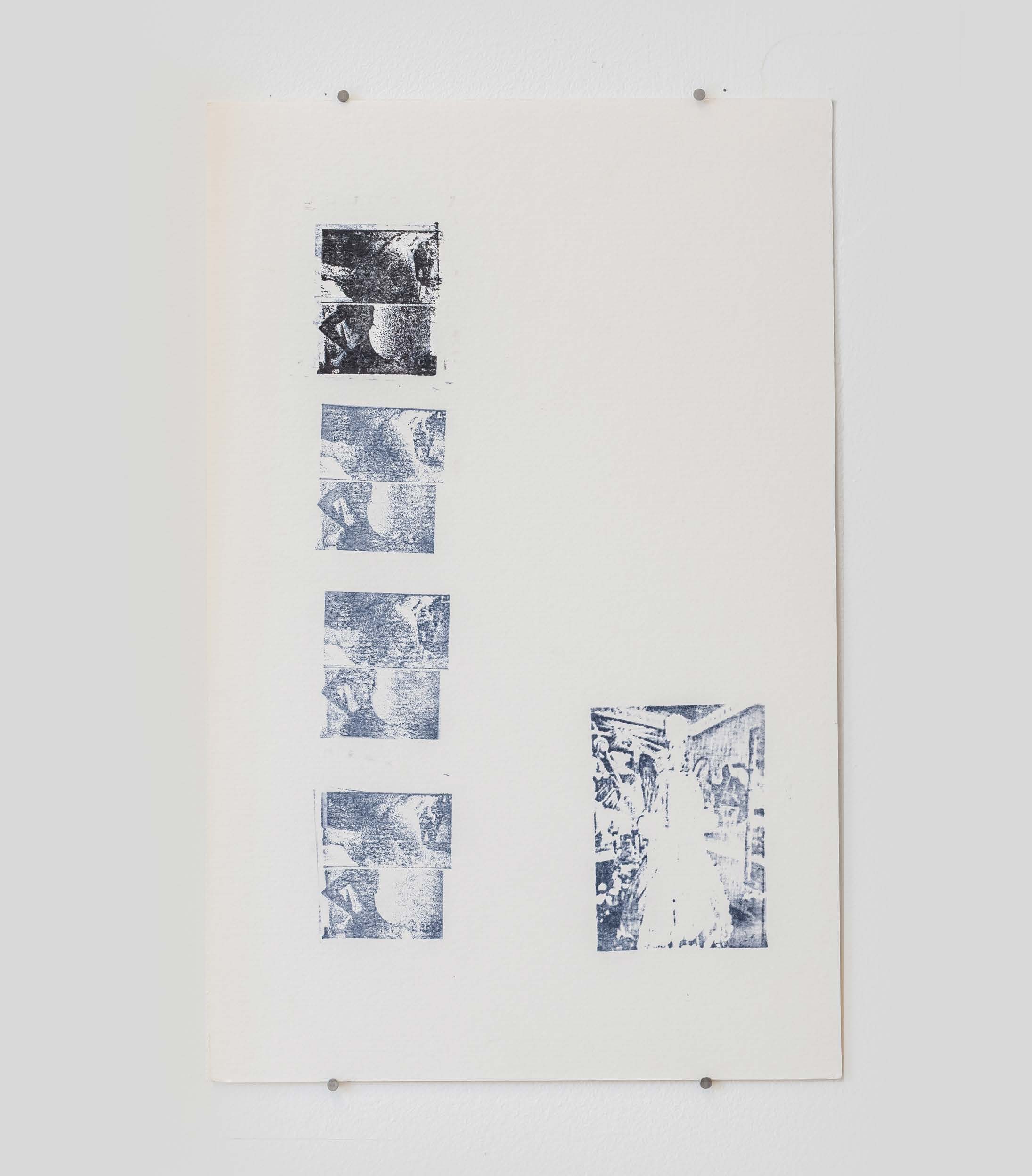 Divinity Study 11 by Darya Diamond, 2022. Block print, ink on archival paper, shown at Roulette, Piloto Pardo, London.