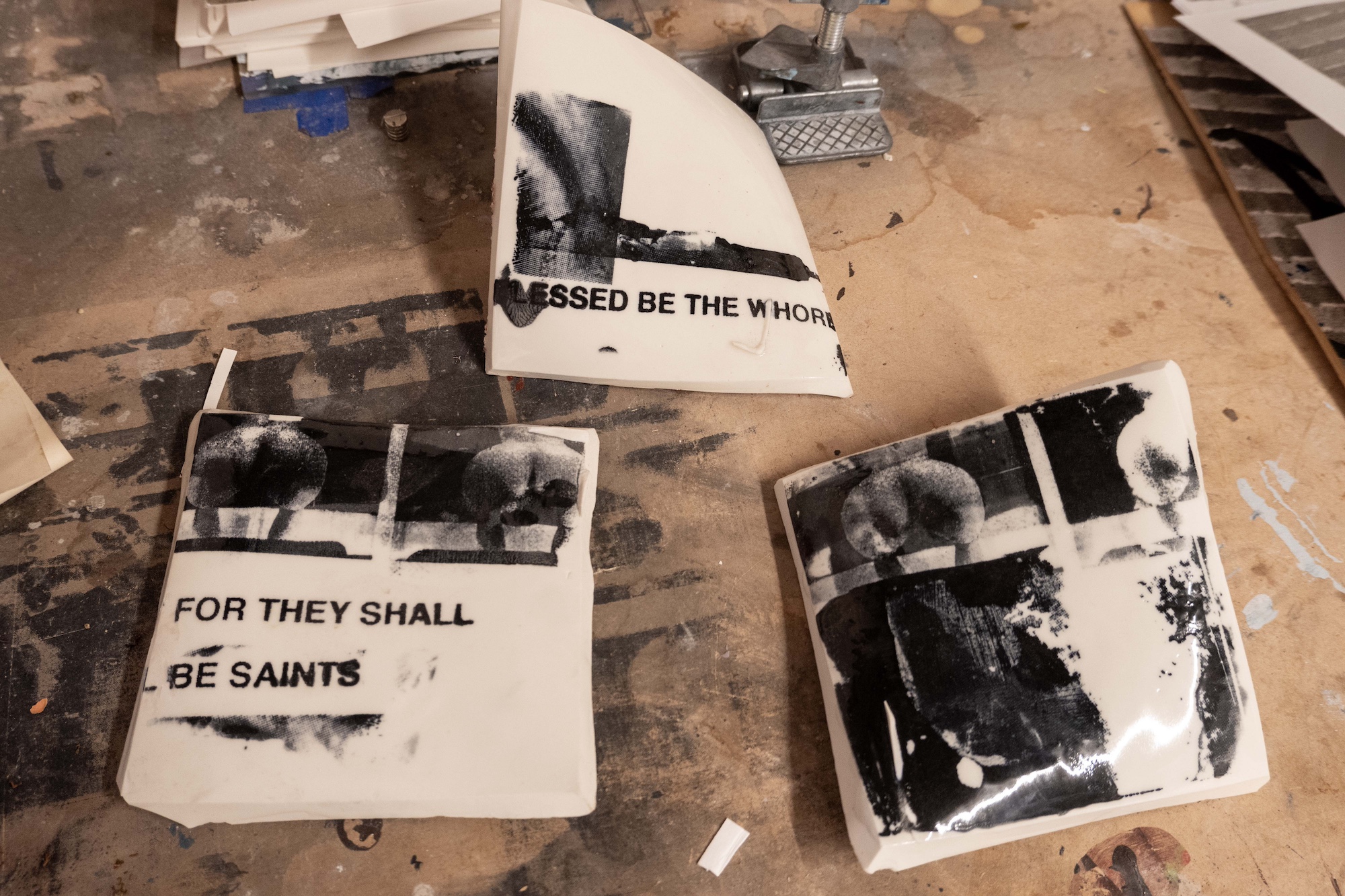 Darya Diamond in her studio, photographed for Emergent Mag.