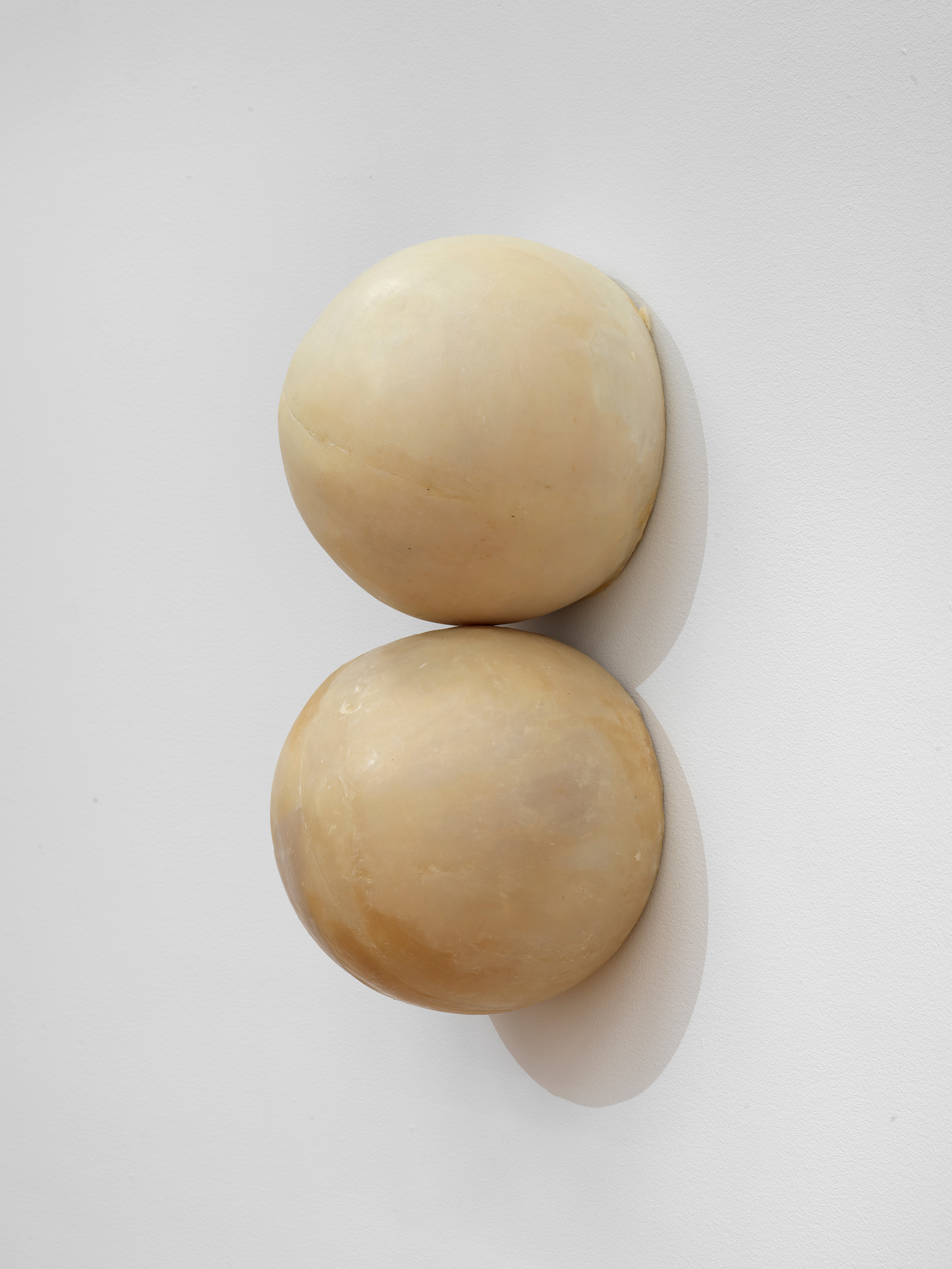 Custard Heart by Darya Diamond, 2025. Soap sculpture cast from a mid-century hotel lamp, reflecting ritual, cleansing, impermanence and transformation through intimacy.